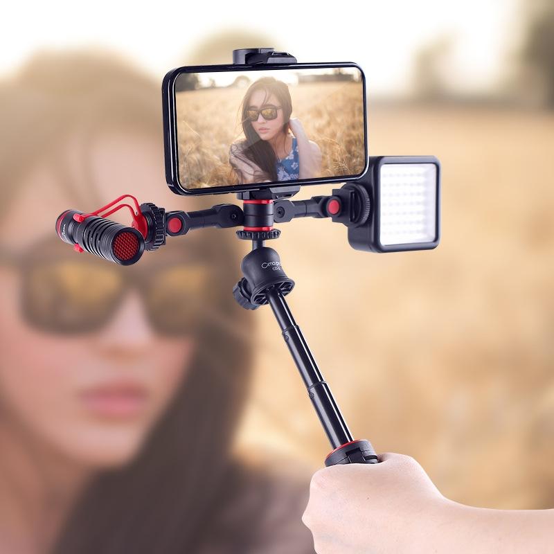 NNEIDS Universal Dual Cold Shoe Mount For Camera And Phone