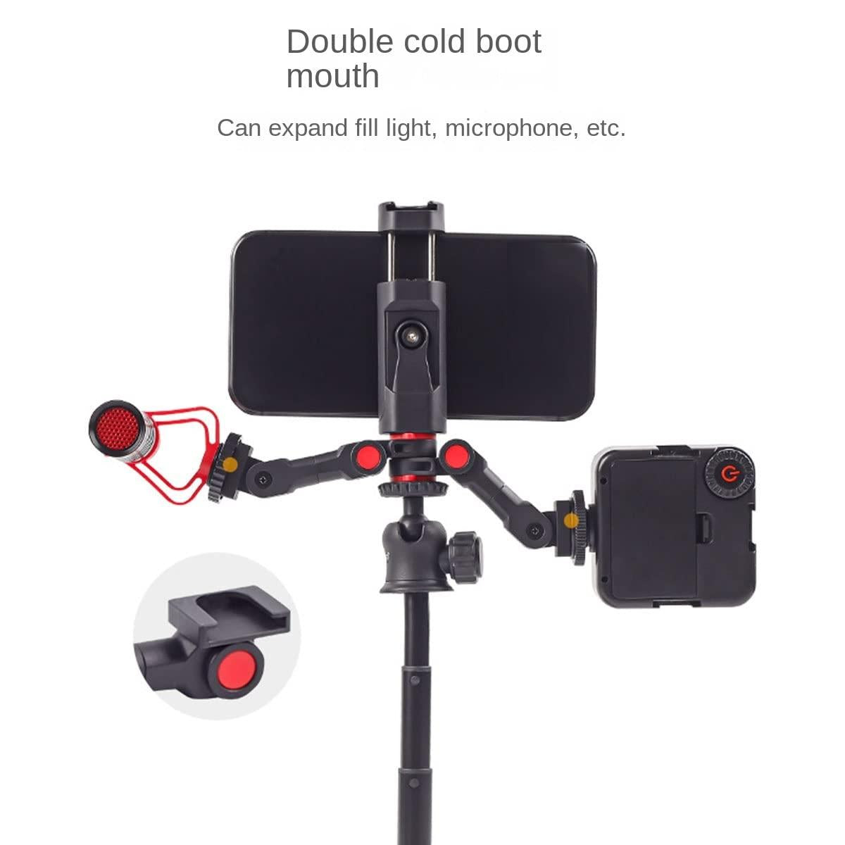 NNEIDS Universal Dual Cold Shoe Mount For Camera And Phone