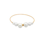 Wrist Cuff Bangle With Gold/Pearls Ball Beads (B2)-2