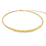 Beaded Neck Choker With Round CZ Stones (H53)-1