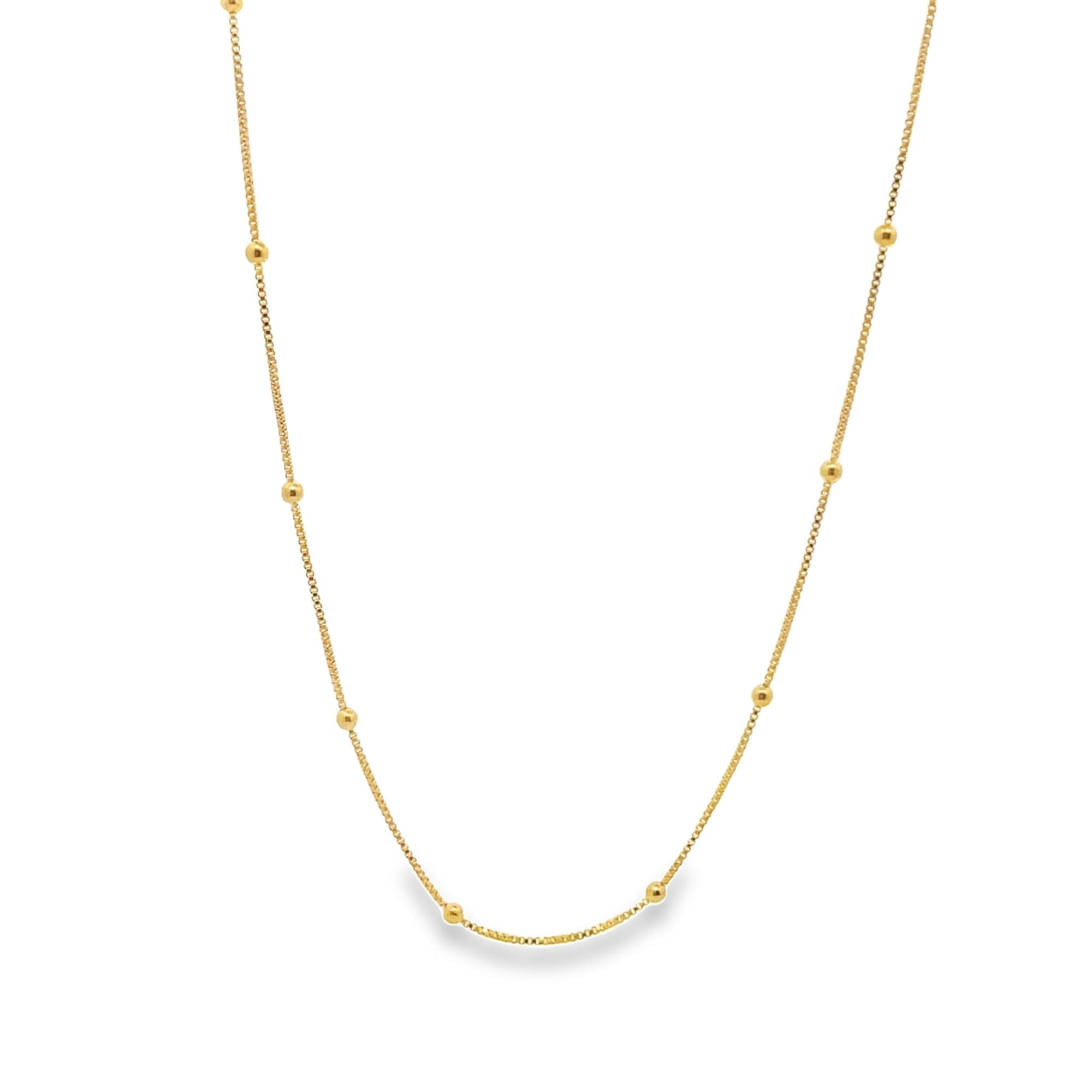 Box Chain With Gold Ball (F113)-0