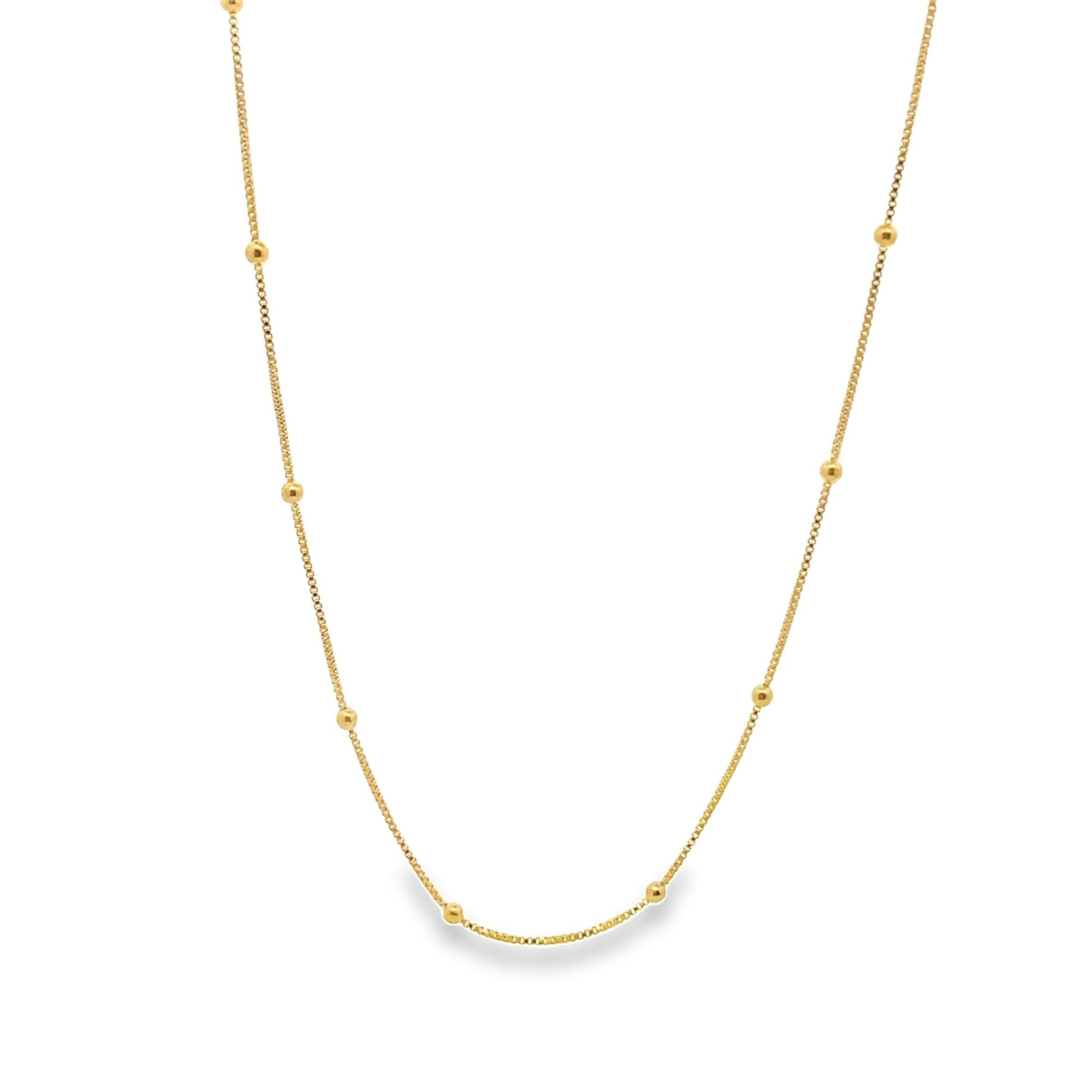 Box Chain With Gold Ball (F113)-0
