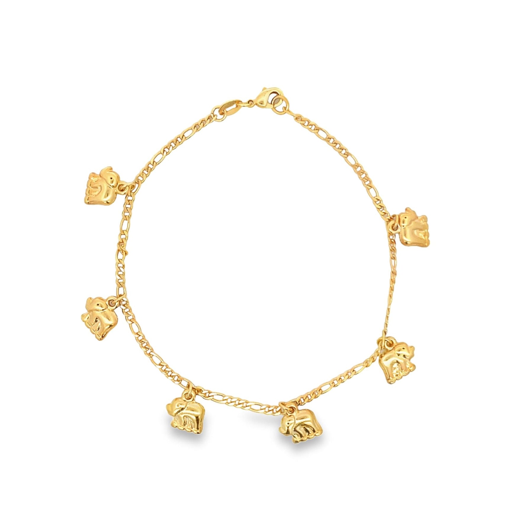 Dangle Elephant Charm Anklet (E134)-0