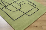 Vatsa Green Abstract Area Rug