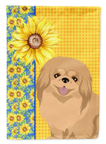 Summer Sunflowers Gold Pekingese Garden Flag