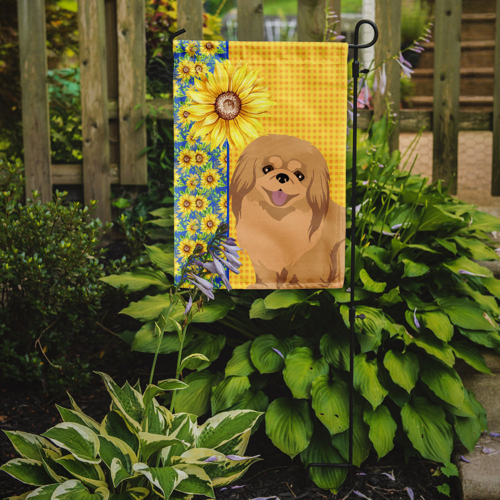 Summer Sunflowers Gold Pekingese Garden Flag