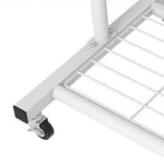 White Modern Garment Rack Clothes Hanging Rod with Lockable Wheels