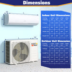 23000 BTU 208/230V Mini Split Heat Pump Heats at 5?°F  Anti-Freeze Chassis Technology