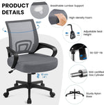 2 Pack Ergonomic Mesh Office Chairs With 360 Degree Rolling Casters Dark Gray For Home Office-3