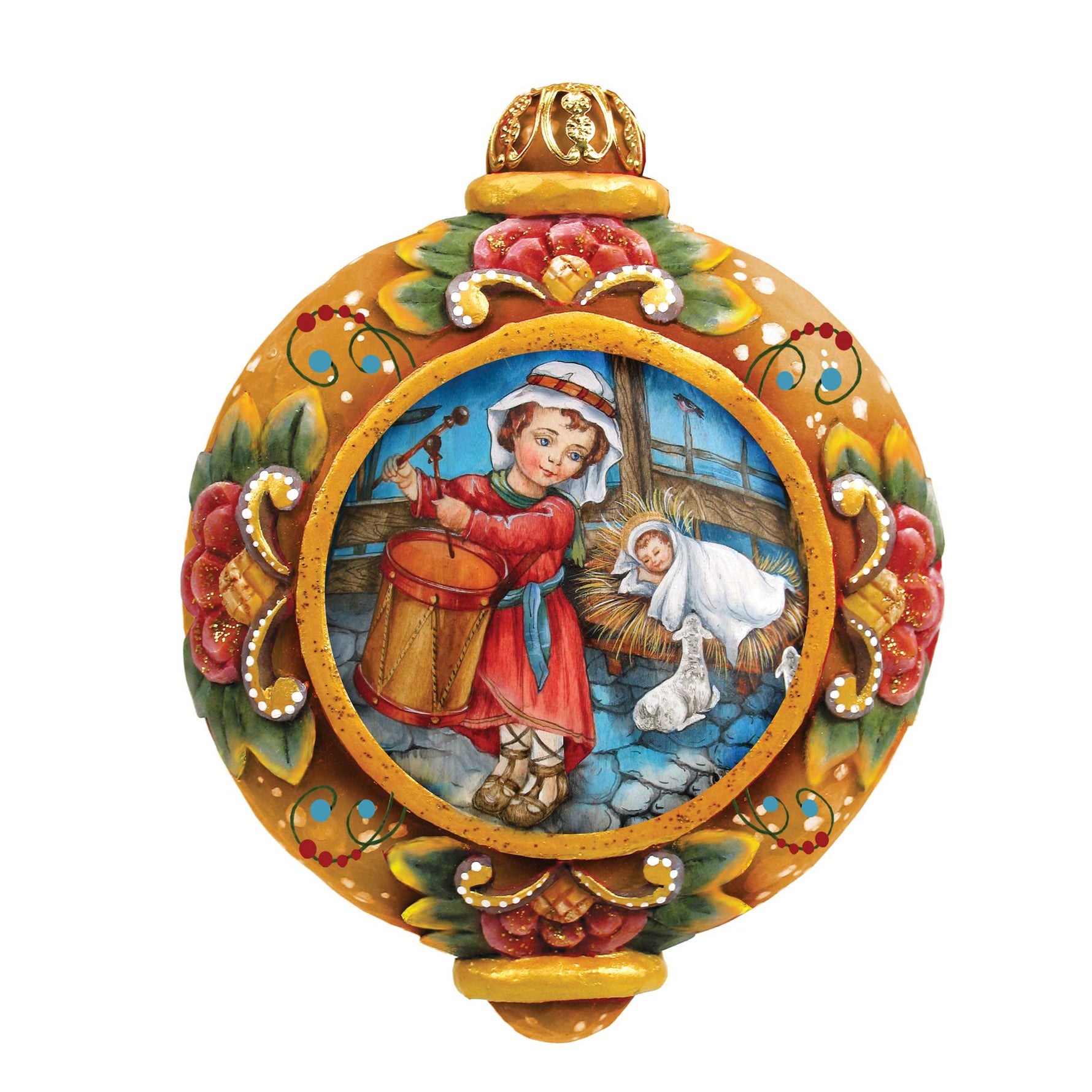 Drummer Boy Sculpted Hand-Painted Christmas Ornament by G. DeBrekht - Nativity Holiday Decor - 6102413