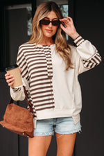 Ariana Stripe Stitched Oversized Sweatshirt