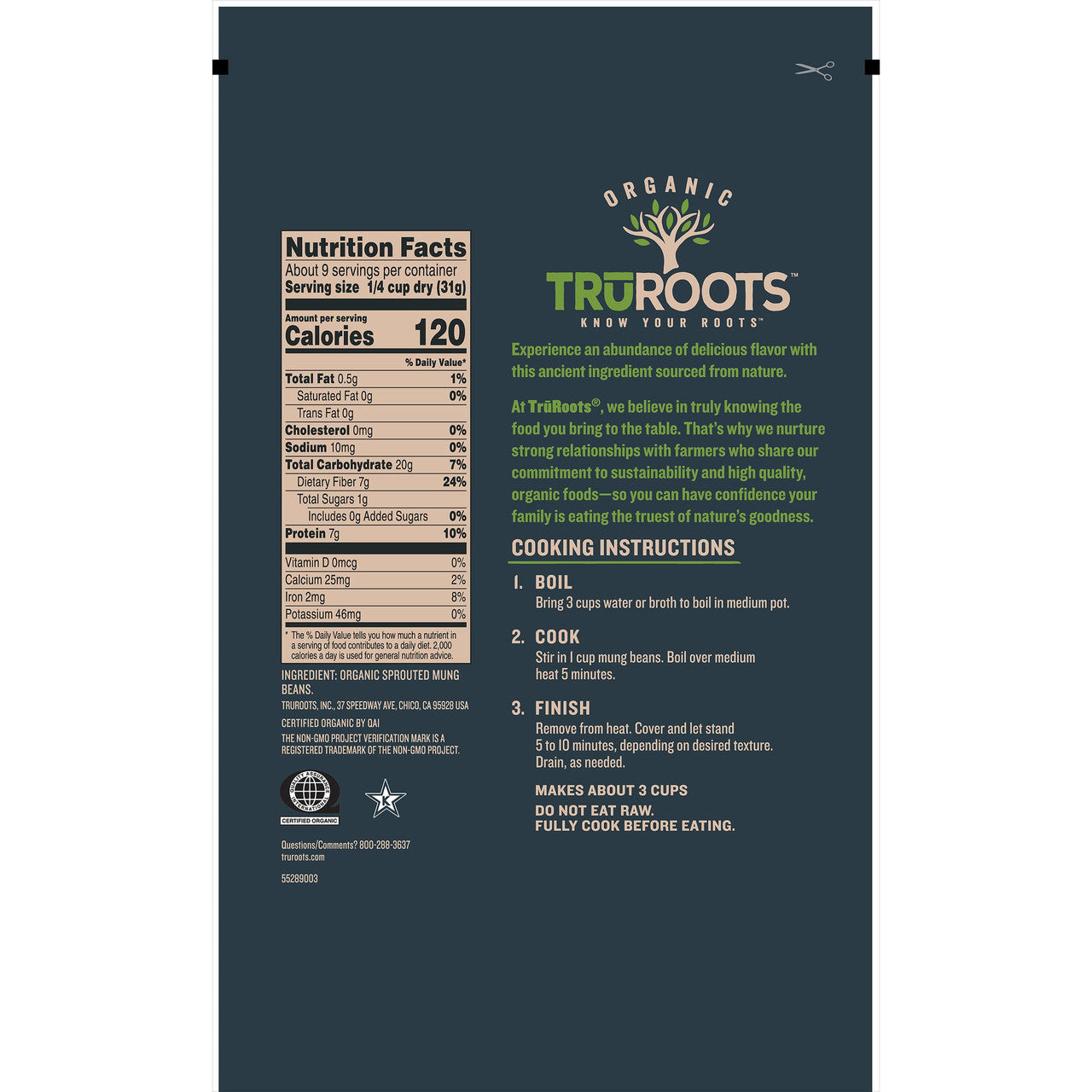 TruRoots Sprouted Mung Beans (6x10 Oz)-2
