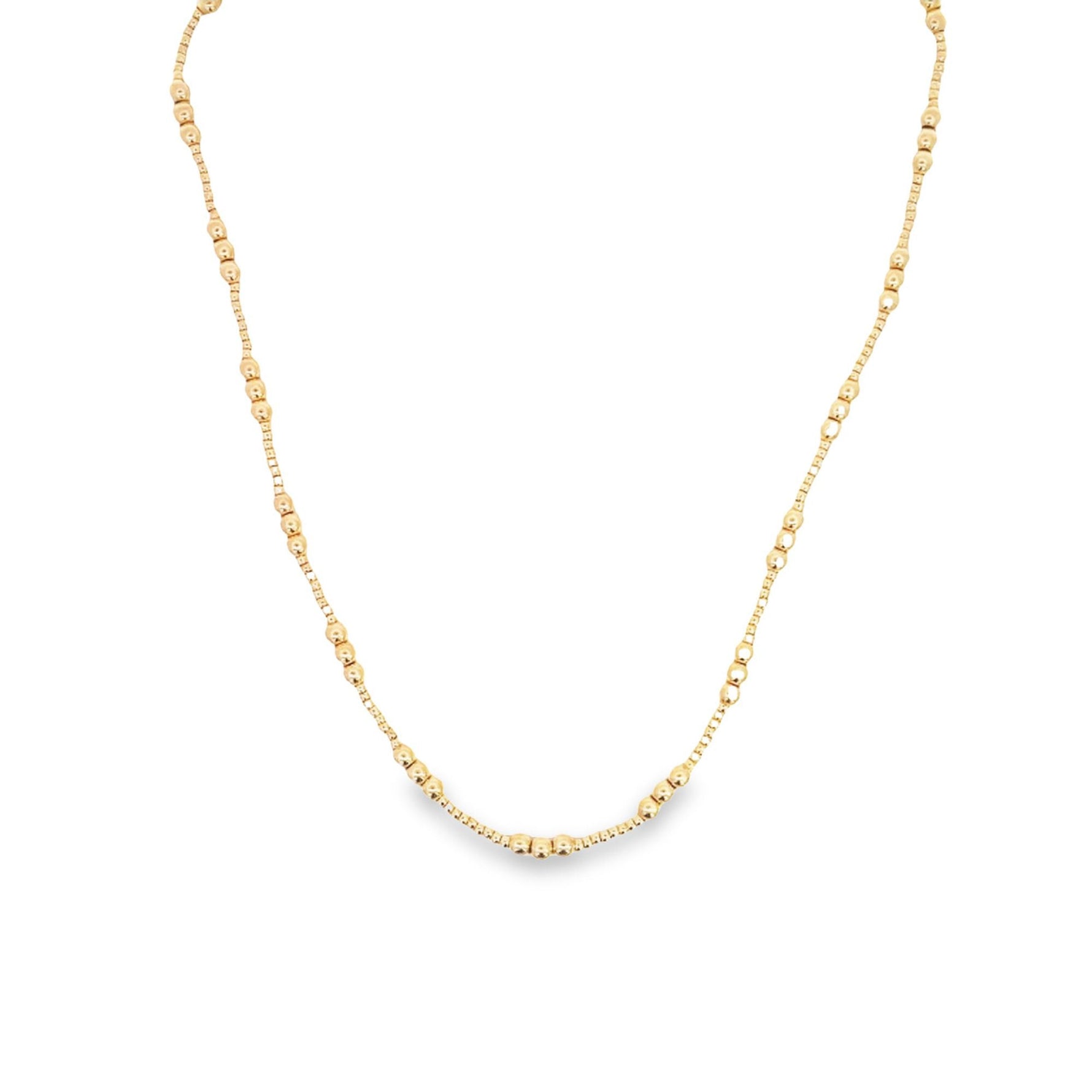 18K Gold Filled 4mm Beaded Chain Necklace (H184)-0