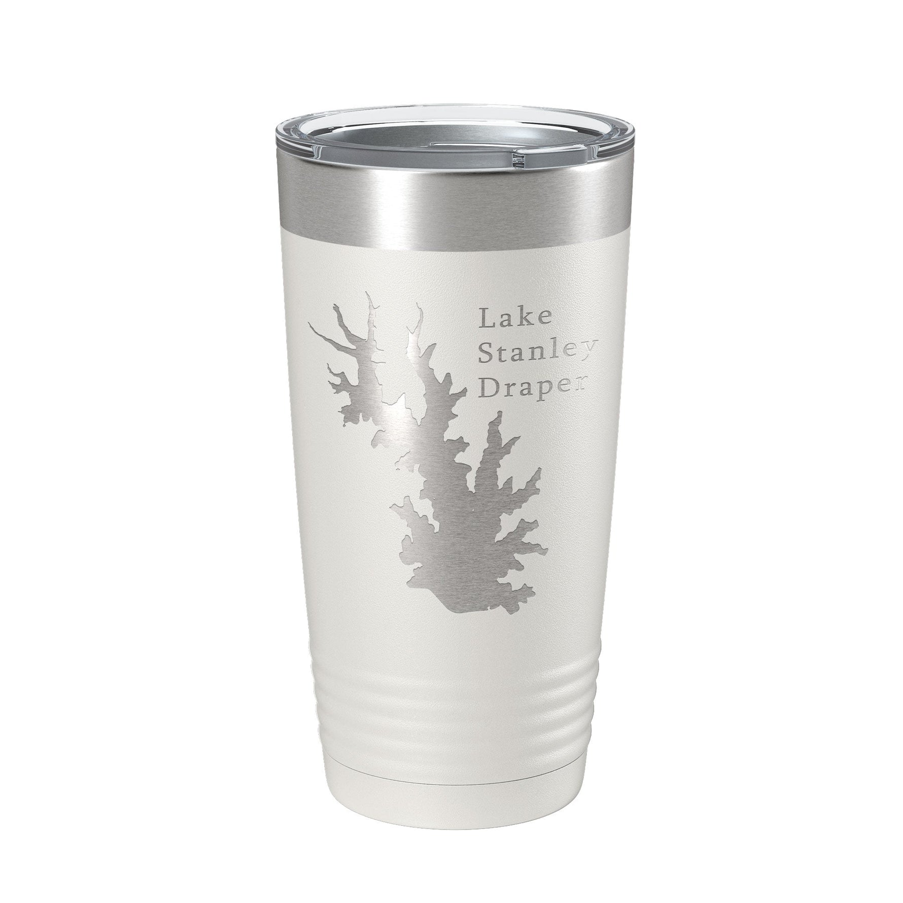 Lake Stanley Draper Map Tumbler Travel Mug Insulated Laser Engraved Coffee Cup Oklahoma 20 oz