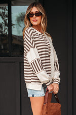 Ariana Stripe Stitched Oversized Sweatshirt