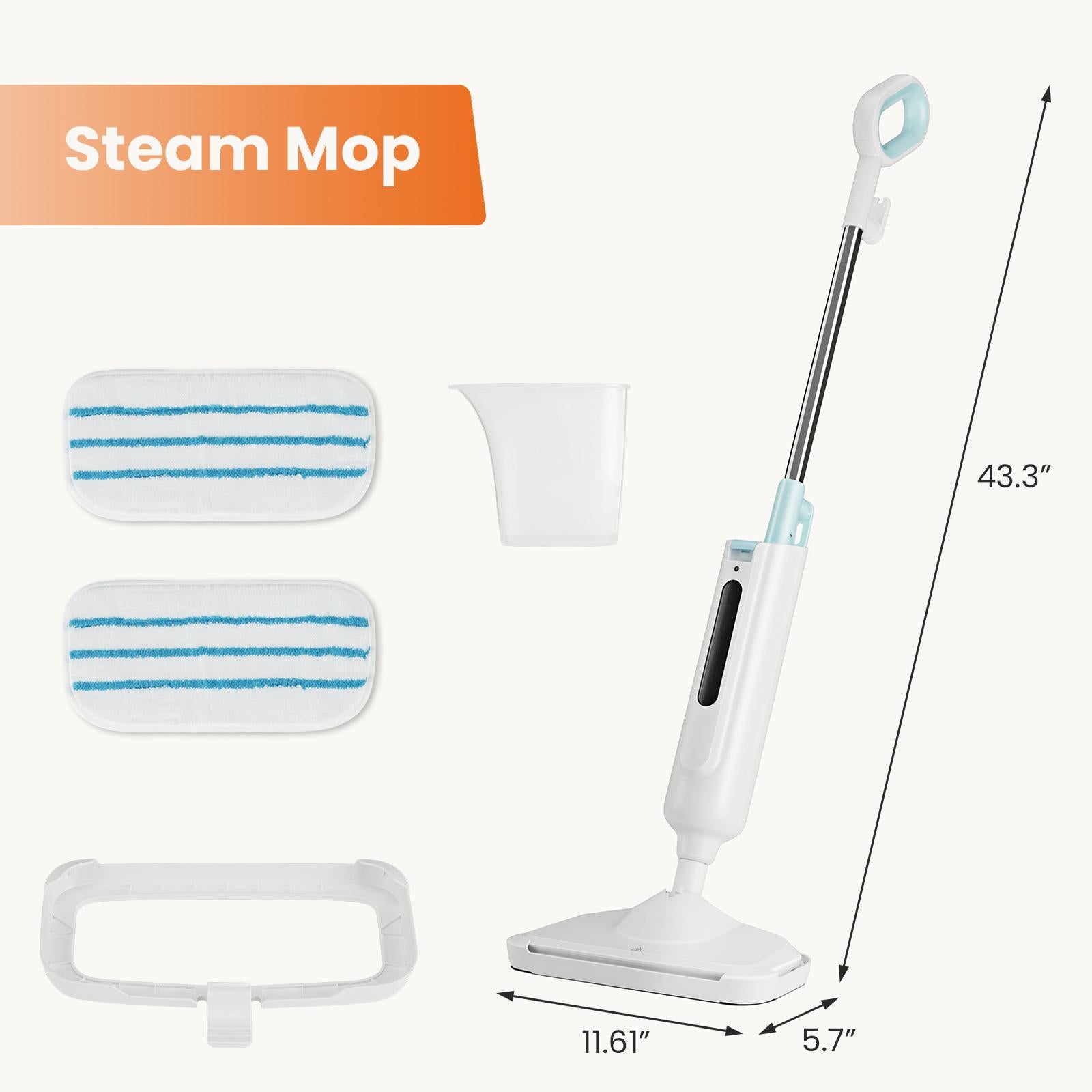 Steam Mop for Floor Cleaning,Lightweight Floor Steamer Cleaner for Hardwood/Tile/Laminate Floors Carpet, 2 Washable Pad
