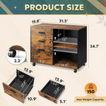 3 Drawer Wood File Cabinet With Lock For Home Office-1