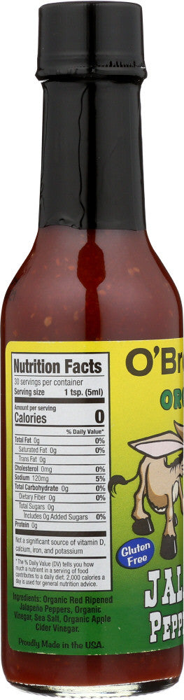 O`Brothers Hot Sauce Jalapeno Pepper Sauce (12X5 OZ)-1