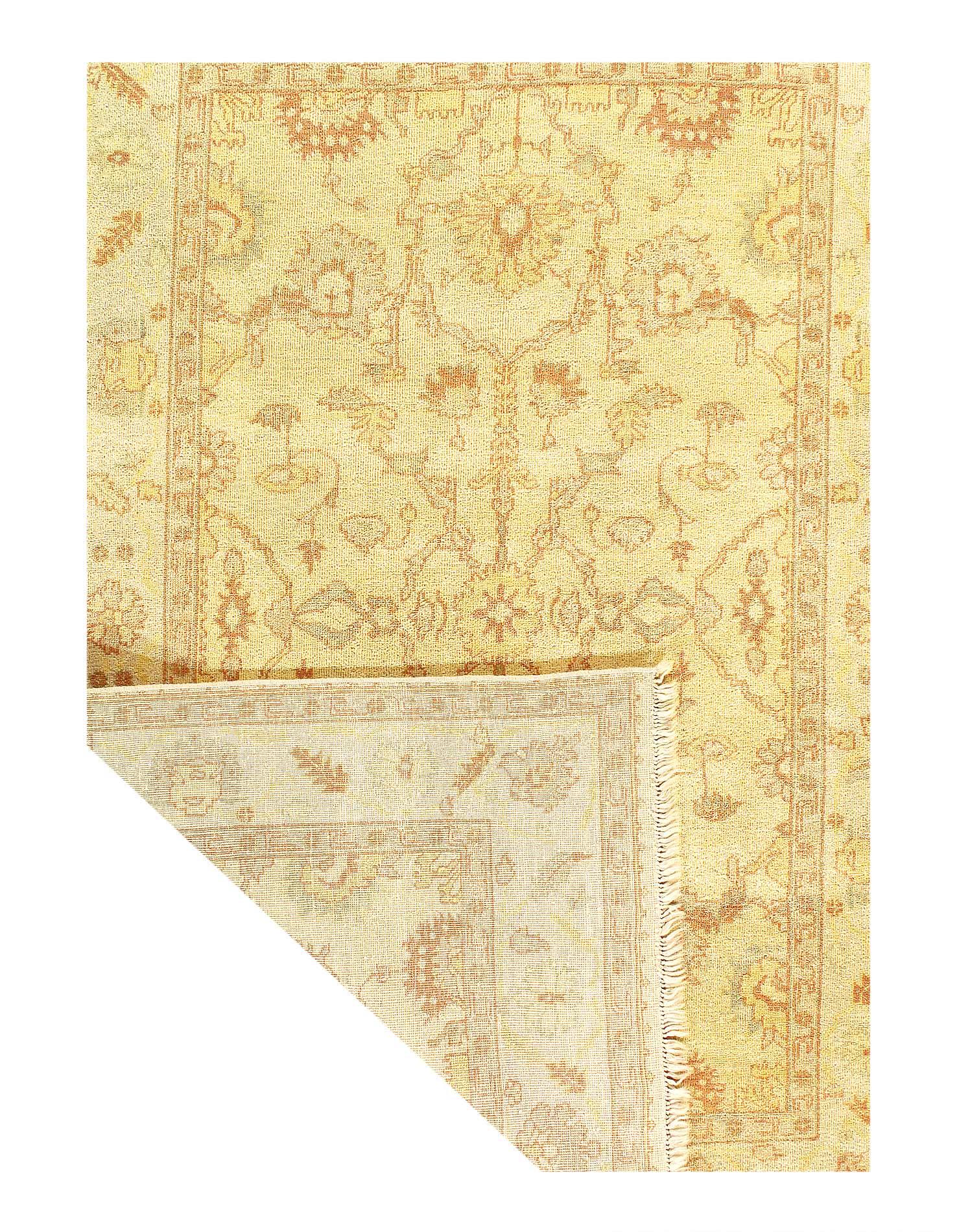 Canvello Fine Hand Knotted Oushak Design Rug - 6' x 9'-1