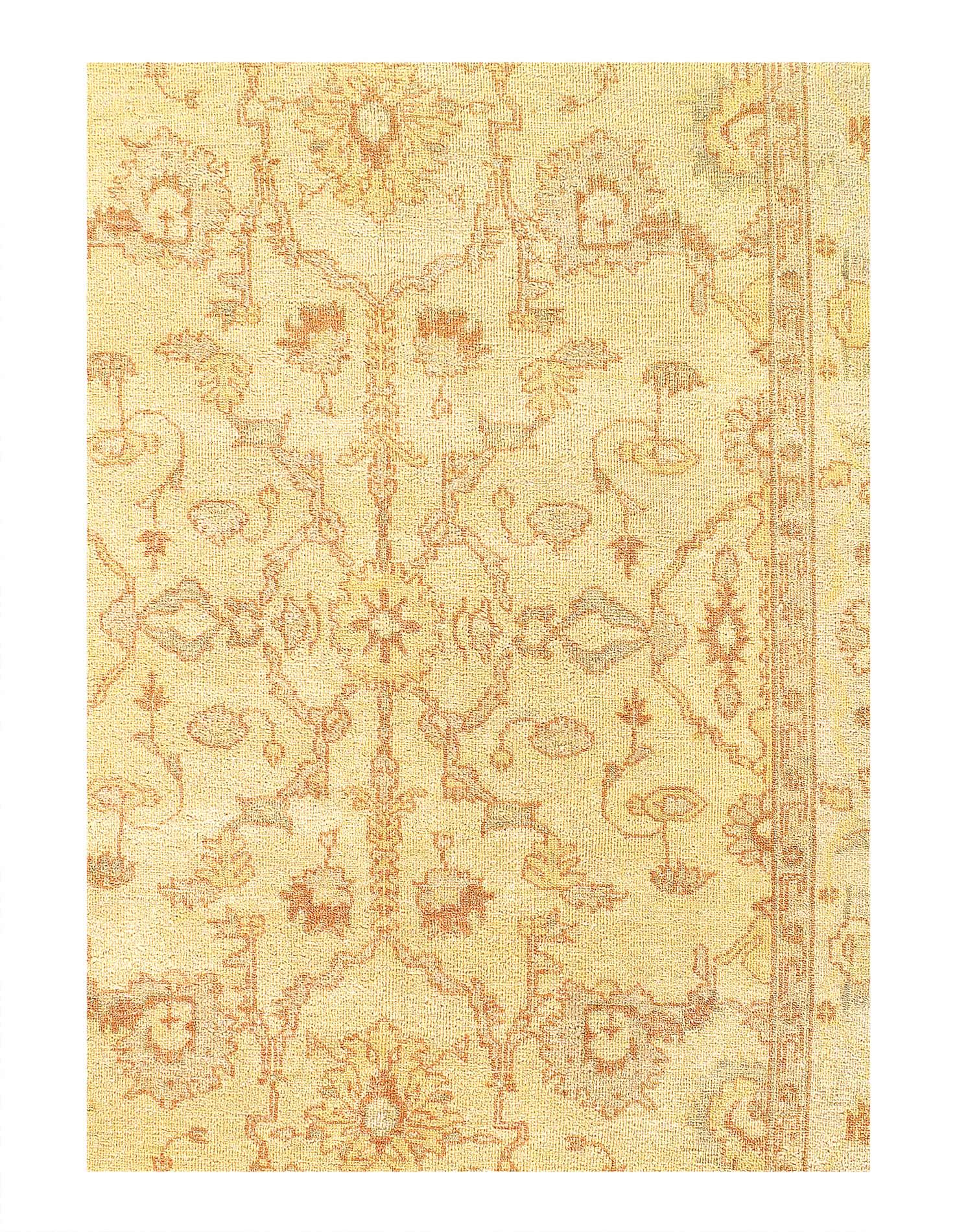 Canvello Fine Hand Knotted Oushak Design Rug - 6' x 9'-2