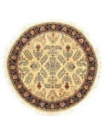 Canvello Fine Hand Knotted Silkroad Kashan design Round Rug - 8' X 8'