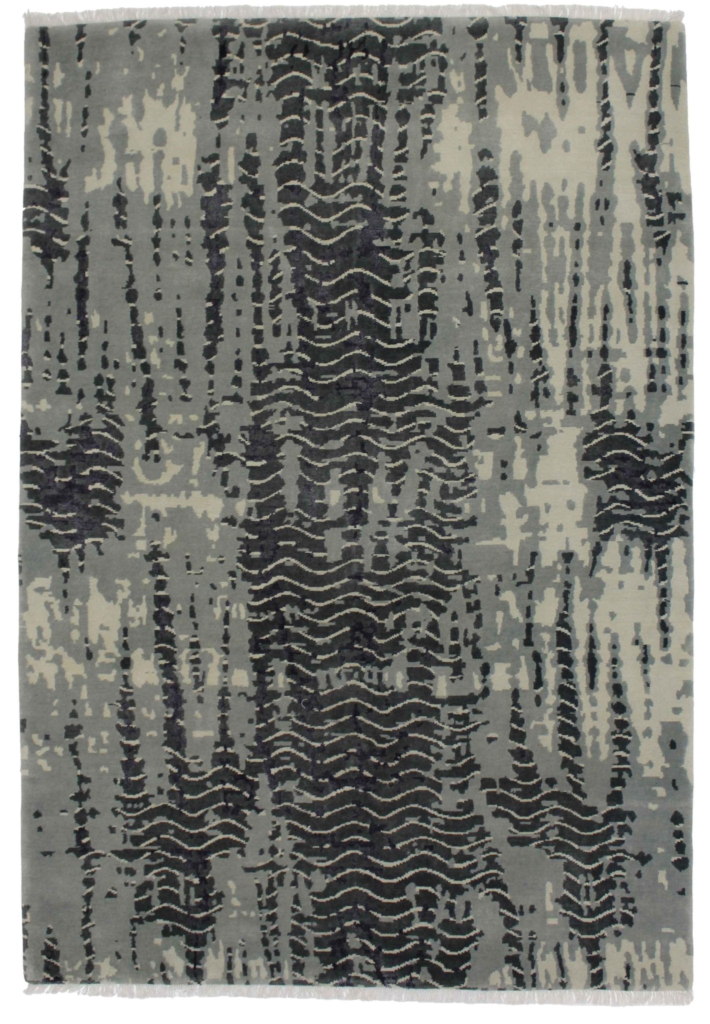 Canvello Hand Made Modern All Over Indo Rug - 6'8'' X 9'8''-0