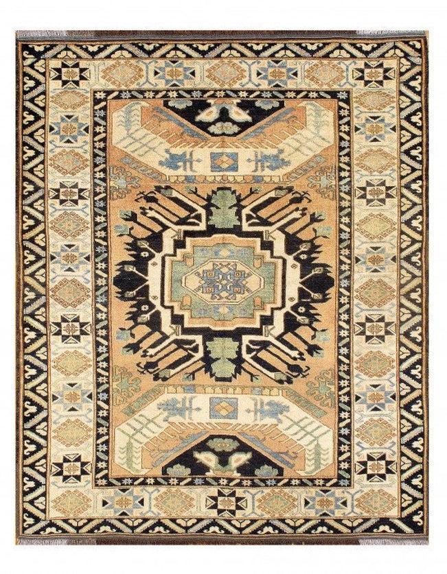 Canvello Handmade Hand knotted Rust Fine Kazak Area Rug for Living Room - 5'2'' X 6'5''-0