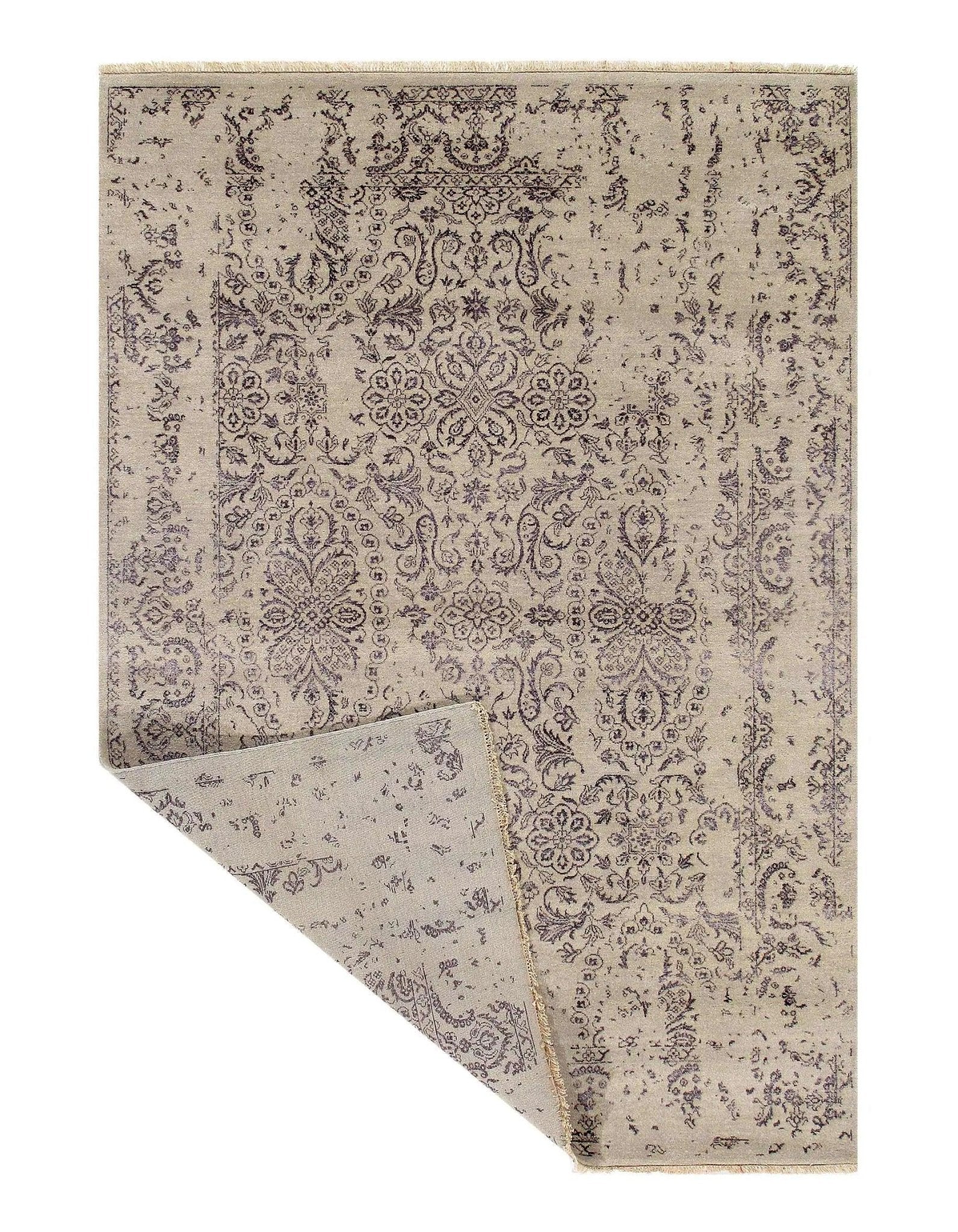 Canvello Ivory Erased Modern Rug - 6' X 9'-1