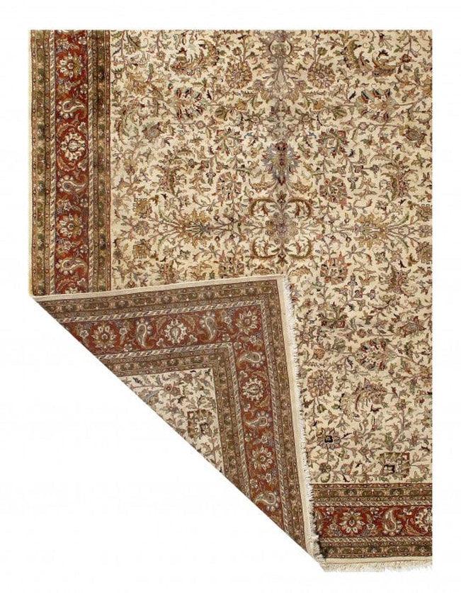 Canvello Ivory Fine Hand Knotted Tabriz Rug 10'2'' X 13'