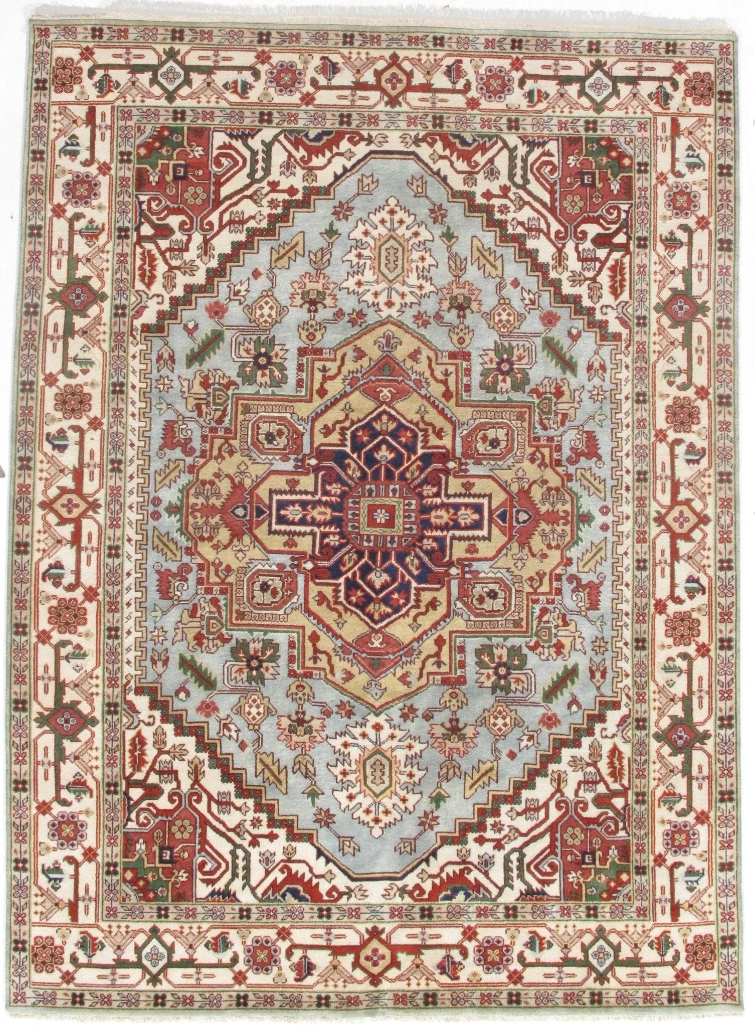 Canvello Light Blue Serapi Design Rug - 9' X 12'-0