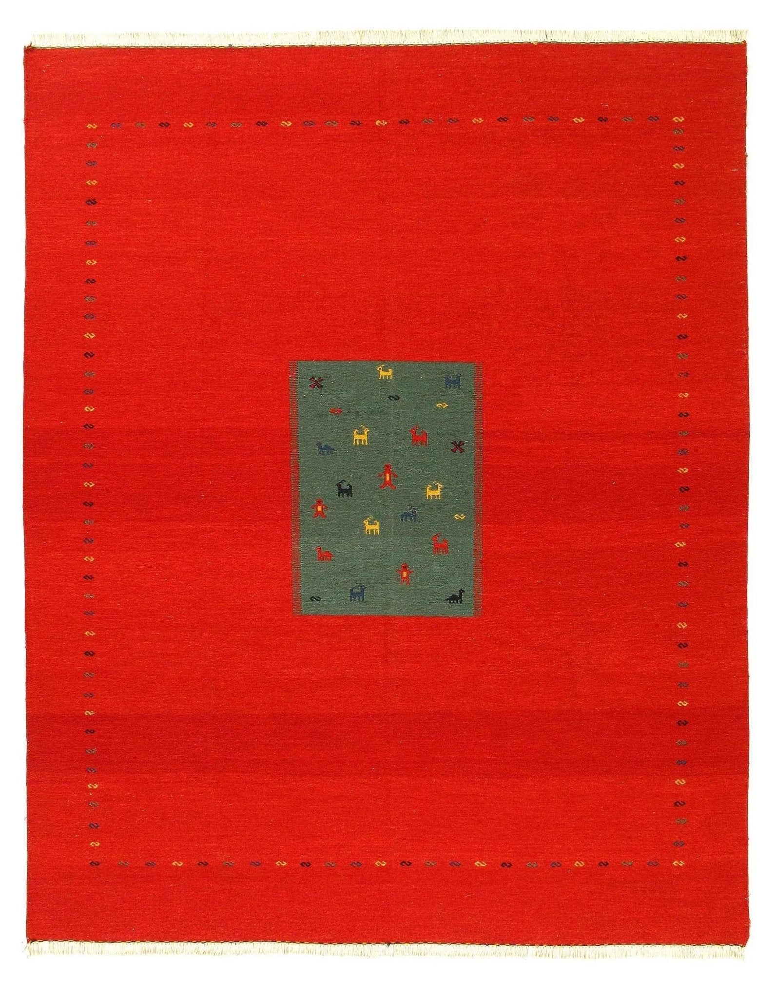 Canvello Red Sumac Gabbeh Design Rug - 8' X 10'-0