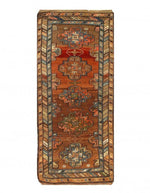 Canvello Rust Fine hand Knotted Azarbijan Kazak Runner - 3'2'' X 8'2''-0