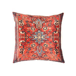 Canvello Rust Silkroad Heriz Velvet Pillow 16' X 16'-0