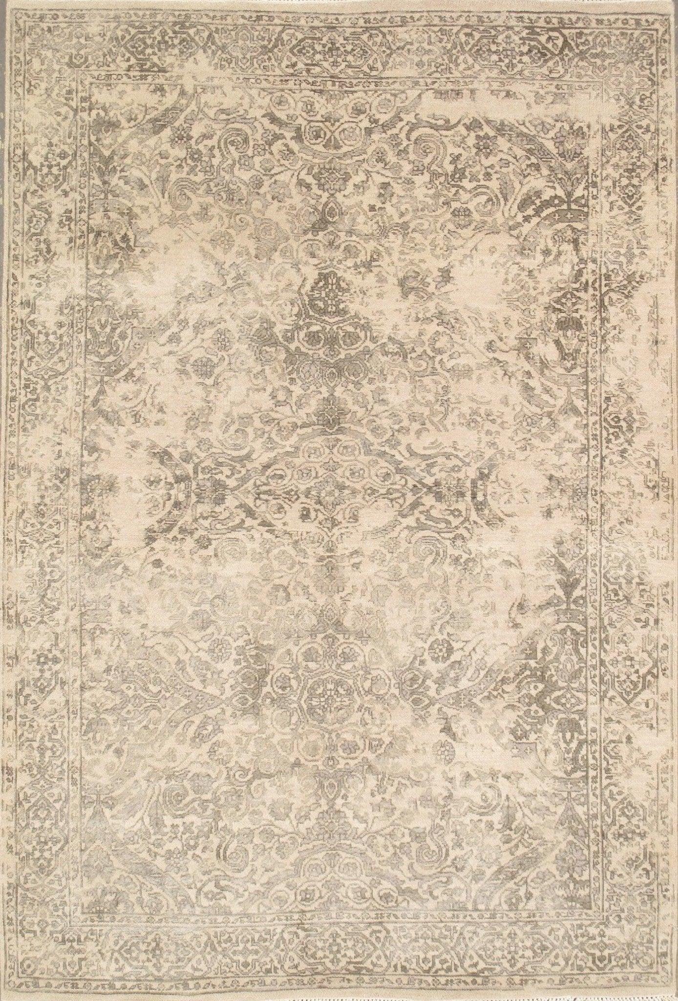 Canvello Transitional Hand-Knotted Silk & Wool Area Rug- 4'1" X 6'