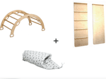 Climbing Arch with Ladder Ramp and Star Pillow Set | Wooden Climber Set-1
