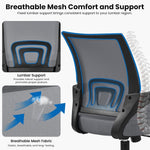 2 Pack Ergonomic Mesh Office Chairs With 360 Degree Rolling Casters Dark Gray For Home Office-4