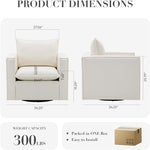 Beige 34 Inch Upholstered Accent Chair Modern Room-1