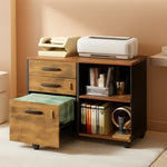 3 Drawer Wood File Cabinet With Lock For Home Office-0