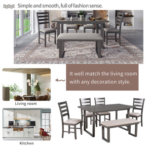 6-Pieces Solid Wood Dining Room Set by Blak Hom