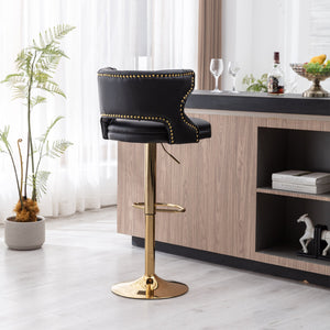 Set of 2 Modern Fashionable Velvet Bar Stools With Back and Footrest by Blak Hom