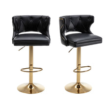 Load image into Gallery viewer, Set of 2 Modern Fashionable Velvet Bar Stools With Back and Footrest by Blak Hom
