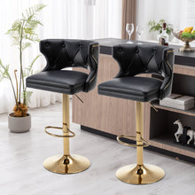 Load image into Gallery viewer, Set of 2 Modern Fashionable Velvet Bar Stools With Back and Footrest by Blak Hom