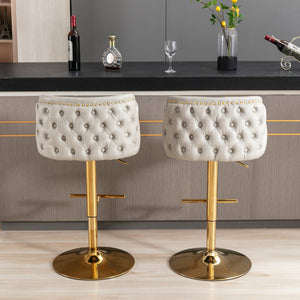 Set of 2 Modern PU Upholstered Swivel Barstools by Blak Hom