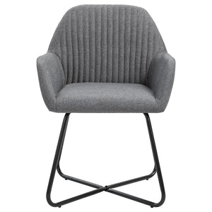 Set of 2 Dining Chairs in Dark Gray Fabric by Blak Hom