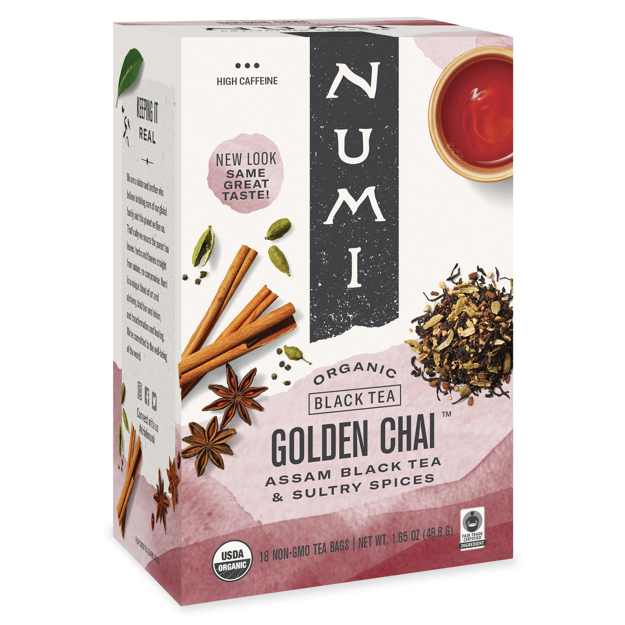 Numi Tea Golden Chai Black Tea (6x18 Bag)-0