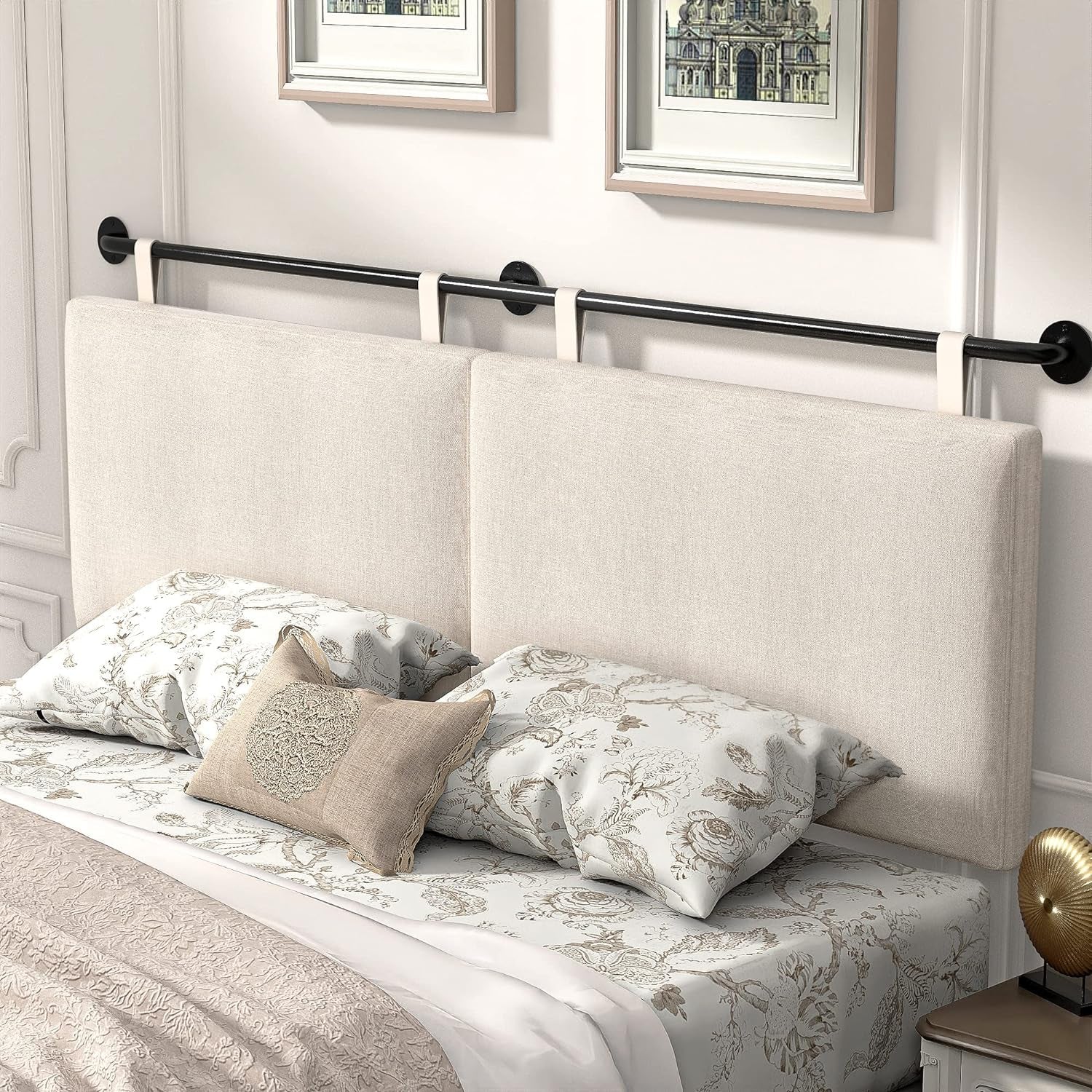 Adjustable Wall Mounted Queen Size Headboard with Tufting-0