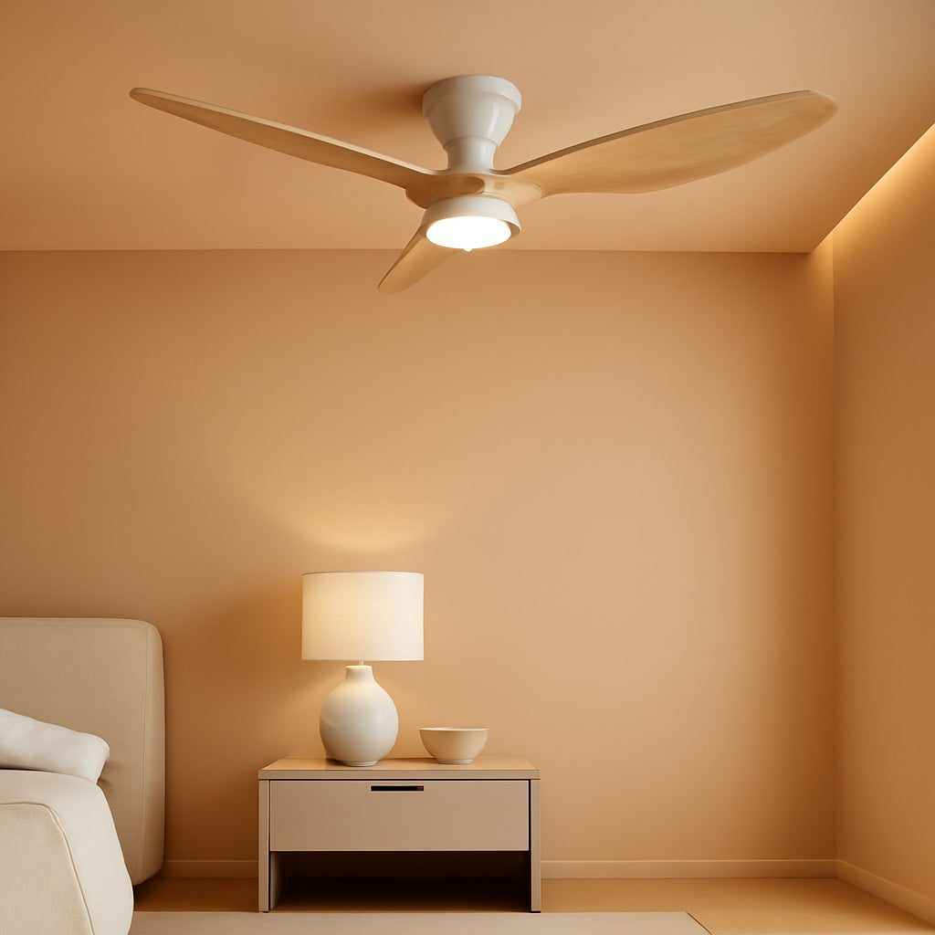 52 Inch Ceiling Fan With Light And Remote Low Profile-0