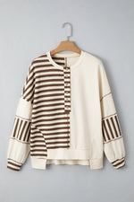 Ariana Stripe Stitched Oversized Sweatshirt
