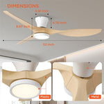 52 Inch Ceiling Fan With Light And Remote Low Profile-2