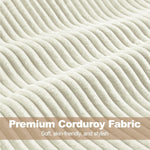 Beige Corduroy Barrel Chair With Pocket Coil Support-4